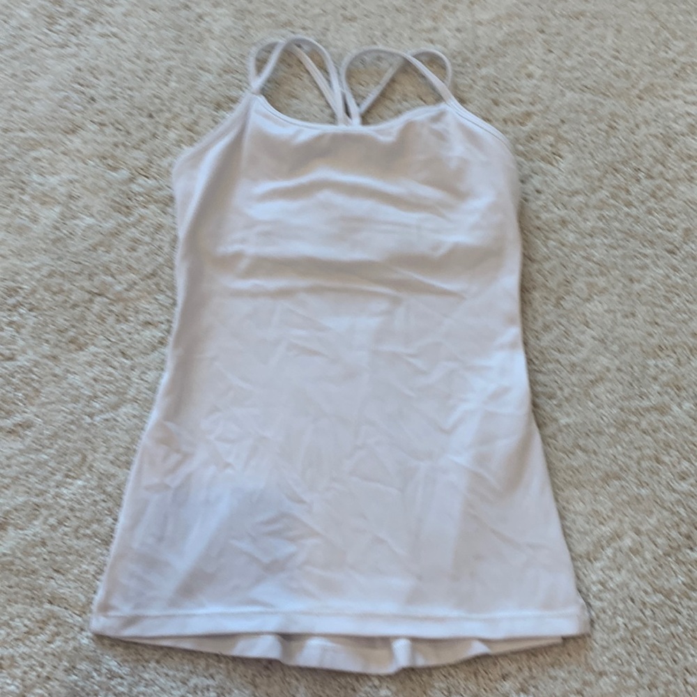 Ivviva Girls White Strappy Tank Top With Built in Bra